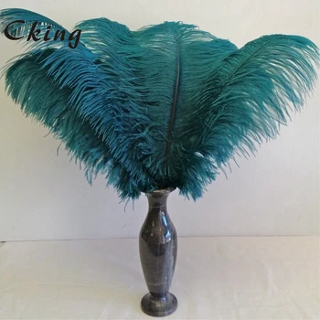 Didmeninė 100vnt Aukštos kokybės natūralių nekilnojamojo peacock Blue dažytos stručio plunksnų 6-24inch/15-60cm 