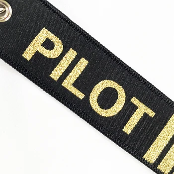 Didmeninė Pilotas Keychains Porte Skrydžio Įgulos Piloto Dovana Clef Aviacijos Key Chain Šviečia Aukso Spalvos Medvilniniai paketų prižiūrėtojų raktinę Žymes 10 VNT./DAUG