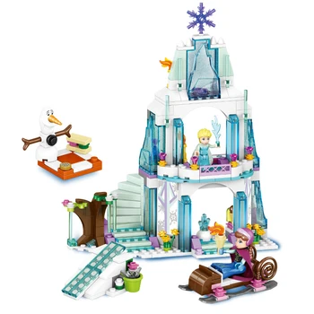 Disney Dream Princesė Užšaldyti Pilis Elsa Ledo Pilis Princesė Ana paaukštinimo elementai, Statybiniai Blokai, Plytos Žaislas Suderinama Su lepinglyed