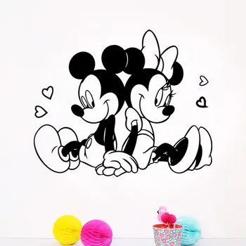 Disney Mickey & Minnie Mouse Atgal Į Meilės Vinly Siena Lipdukas Freskos, Vaikų Kambario, Miegamojo, Aksesuarai, Namų Dekoro Plakatas