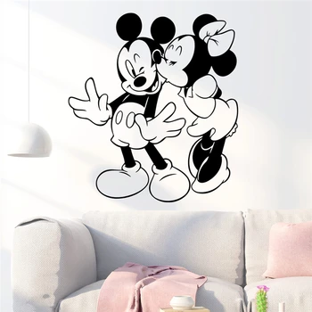 Disney mickey minnie mouse sienų lipdukai vaikams kambariai darželio namų dekoro animacinių filmų sienų lipdukai, vinilo jam prilygintą išsilavinimą meno 