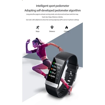 EKG+PPG Smart Juosta Kraujo Spaudimas, Širdies ritmo Monitorius Smartband Fitness Tracker Žiūrėti Pedometer Smart Apyrankę, 
