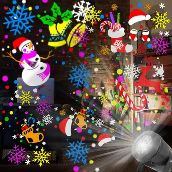 ES/JAV/jungtinė karalystė/AC 16 nuotrauką Juda LED Lazerinis Projektorius Lempos, Helovinas, Kalėdos Snaigės Sodo Dekoro kalėdų žiburiai sukasi projektorius