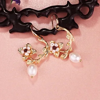 FARLENA Papuošalai Aukštos Kokybės Lašas Auskarai Moterims Derliaus Baroko netaisyklingos formos gėlavandenių perlų auskarai