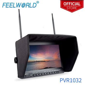 Feelworld PVR1032 10.1 Colių IPS HD FPV Monitorius su DVR įmontuota Baterija Dual 5.8 G 40CH Įvairovę Imtuvas 10.1