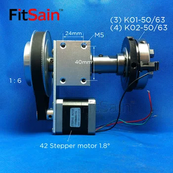 FitSain-CNC indeksavimo galvos graviravimas mašina ketvirta ašies sukimosi ašis A, ašies Stiprus sukimo momentas 42 stepper motor