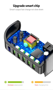 GTWIN 5 Port USB Įkroviklį, LED Ekranas, Multi USB Greito Įkrovimo Stotis Greitai Įkrauti Universalų Mobiliųjų Telefonų Kroviklį ES, JAV, UK Plug
