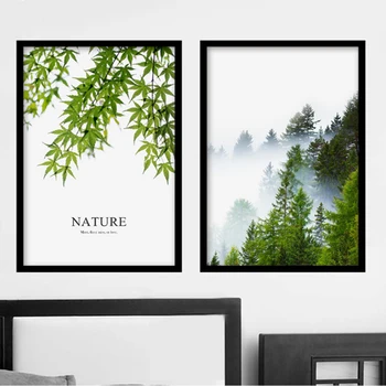 Gamtos Lapų Miškų Kraštovaizdžio Mados Drobės Paveikslai Šiaurės šalių Sienos Meno Plakatas Spausdinti Nuotraukas Kambarį Home Office Dekoras