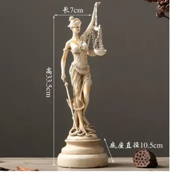 Graikų deivės teisingumo ir teisingumo stalas apstatytas advokato, paveikslas, Skulptūra, statula moterų aukštos kokybės apdailos produktus