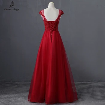 Graži Bordo spalvos A_line stiliaus vakarinės suknelės prom dresses, vakaro suknelės, vestidos de fiesta chalatas de soirée de mariage
