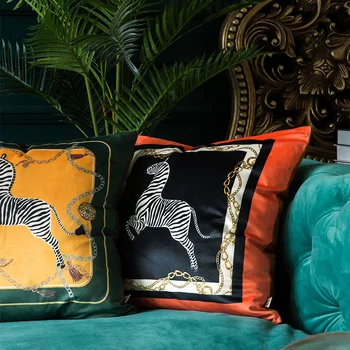 Gyvūnų Modelio Sofos Pagalvės Pagalvėlė Padengti Zebra Decorativos Rekomenduoti Europos Stilius, Prabanga, Prabangus, Retro Aksomo Užvalkalas