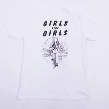 HAHAYULE 2018 Merginos, Kaip Merginos, Moterys Tumblr Mados LGBT Lesbiečių Išdidumo T-Shirt Hipsters Indie Mielas Grafinis Tee Balta
