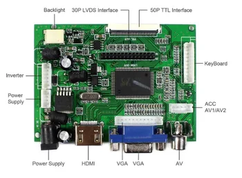 HDMI+VGA 2AV Kontrolės Valdyba Rinkinys LP156WH4 LP156WH4-TLA1 LP156WH4(TL)(A1) LCD LED ekrano Vairuotojo Lenta