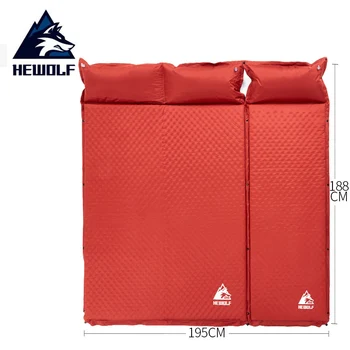 HEWOLF 2+1 spliced lauko 5cm storio automatinė pripučiamos pagalvėlės trinkelėmis lauko palapinė stovyklavimui kilimėliai lova, čiužinys, 2 spalvų