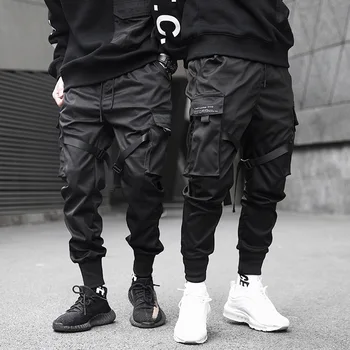 INS Krovinių Haremas Jogger Kelnės Vyrams Multi Kišenės Hip-Hop Mados Atsitiktinis Track Kelnės Streetwear Harajuku Hipster Sweatpants