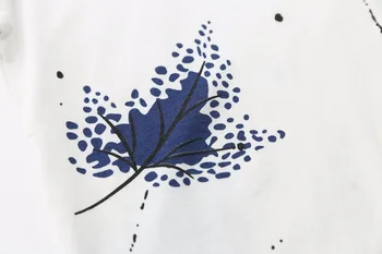 JKKUCOCO Trijų spalvų-klevo lapas Print t-shirt Moterims Topai marškinėliai trumpomis Rankovėmis Atsitiktinis marškinėliai Medvilniniai marškinėliai Karšto tees XS-XL