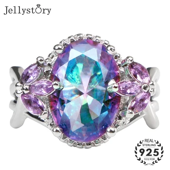 Jellystory mados žiedas su ovalo formos topazas brangakmenio 925 sterlingas sidabro fine jewelry moterų vestuves dovanų didmeninės