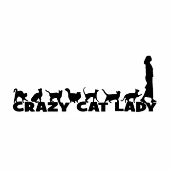 Juokinga Crazy Cat Lady Teisę Susiduria Mielas Automobilių Lipdukas Langą, Automobiliai, Motociklai, Eksterjero Aksesuarai Vinilo Lipdukai,19cm*7,6 cm
