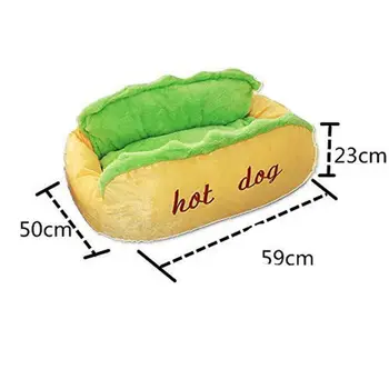 Juokinga Hot Dog Lova Žiemą Šiltas Pet Namas Kūrybinių Mados Sofos Pagalvėlių Prekių Šuniukas Katės Minkštas Kilimėlio Miega, Jaukūs Šunys Lizdo Veislynas