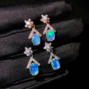 KJJEAXCMY boutique papuošalus 925 sterlingas sidabro inkrustacijos gamtos perlas, Opalas moterų prabangūs auskarai paramą nustatymo