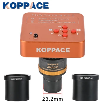 KOPPCE 21MP HDMI Mikroskopo vaizdo Kamera 0,5 X Kolonėlė Dėmesys Elektroninių Okuliaro 23.2 mm iki 30 mm ir 30.5 mm Adapteris