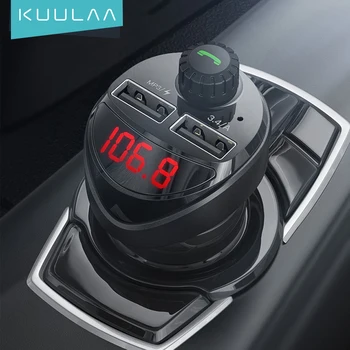 KUULAA Automobilinis Įkroviklis FM Siųstuvą, Bluetooth, MP3 Grotuvas, USB Automobilinis Įkroviklis Adapteris TF Kortelė Automobilinis 3.4 Dual Greitas Telefonas, Įkroviklis