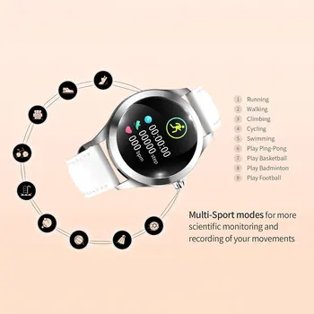 KW10 Smart Žiūrėti IP68 Vandeniui Moterų Miela Apyrankė Širdies ritmo Monitorius Miego Stebėjimo Smartwatch Prisijungti 