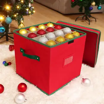 Kalėdų Kamuoliukus Laikymo Dėžutė Su Dangčiu Talpykla Išlaiko 64 Kalėdų Papuošalų Organizatorius Gimdymo Navidad 2020 M. (Pastaba:Dėžutė Tik)