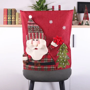 Kalėdų Stalo Dekoravimas Kalėdų Animacinių filmų Kalėdų Senelis, senis besmegenis Spausdinti neaustinis Audinys Kėdės Dangčio Apdaila