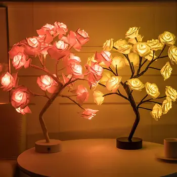 Karšto LED Lentelė Šviesos Lempos Išaugo Gėlė, Medis, USB Naktį Žibintai Namų Puošybai Šalys Kalėdos, Kalėdos, Vestuvės Miegamojo Puošimas