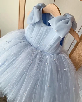 Karšto Nėrinių gėlių mergaitėms vestuvių suknelė kūdikių mergaitės krikštynų tortas suknelės šalies proga vaikai 1 metų mergytę gimtadienio suknelė