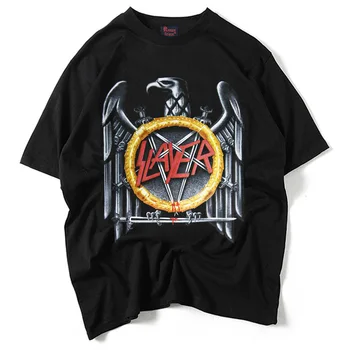 Karšto Pardavimo Roko grupės Slayer vyriški T-shirt Žudiku Greitis Metalo Marškinėliai Vyrams Pankų Drabužių Vasaros marškinėlius Aukštos Kokybės Streetwear