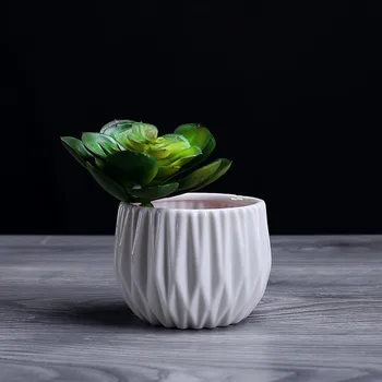 Keramikos Geometrinis Dryžuotas Vazonas Paprasta Sultingi Augalų Konteinerių Žalia Vazonai Maži Bonsai Puodai Namų Darbastalio Apdaila