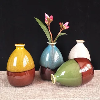 Keramikos Vaza Kūrybos Porceliano Namų Stalo Apdailos Mini Vaza Paprastas Grynas Rankdarbių Viduržemio Jūros Regiono Stiliaus Kinijos