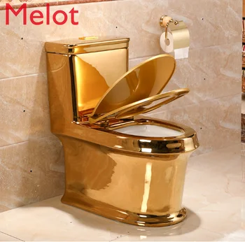 Keramikos paauksuoto tualeto aukso spalvos vonios auksinio tualeto wc