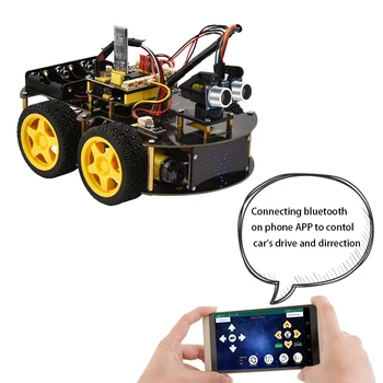 Keyestudio 4WD Multi BT Robotas Automobilinis Atnaujintas V2.0 W/LED Ekranas, dėl minėto sprendimo Arduino Robotas Kamieninių EDU /Programavimo Robotas Automobilių/ 