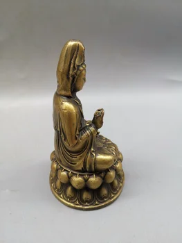 Kinijos Antikvariniai Mėgstamiausių Žalvario Guanyin Budos statula Modelis Statula