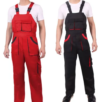 Kombinezonai su antkrūtiniais vyrų darbo kombinezonas apsaugos remontininkas dirželis jumpsuits kelnes darbo uniformas plius dydžio kombinezonas be rankovių