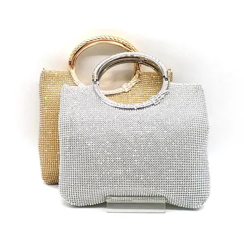 Kristalinis deimantas elegantiškas sankabos moterų nuotakos vestuvių piniginės rankinėje vakare šalies maišą aukso/sidabro/juoda rankinė