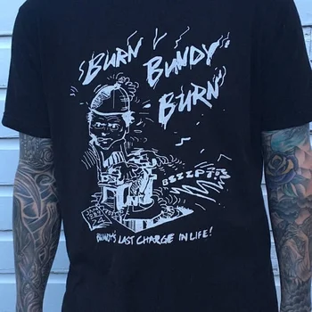 Kuakuayu HJN Įrašyti Bundy Dega, T-Marškinėliai, Unisex Ted Bundy Vykdymo Dieną Marškinėliai Vintage Mados Serijinis Žudikas Tee