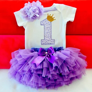 Kūdikio Pirmojo Gimtadienio Komplektus Tiulio Tutu 1 Metų Šalis Bendrystės Bamblys Krikštynų Suknelė Purus Rožinė Kūdikių Suknelės 1 Gimimo