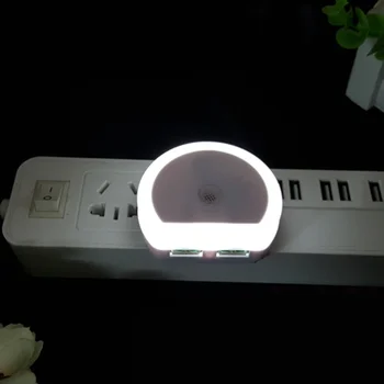 LED Nakties Šviesos, su Dual USB Prievado Šviesos Jutiklis Kontrolės Apšvietimo Plug-in Sienos Įkroviklio Lemputė MUMS/ES/JK Kištukinis Lempos, Miegamojo