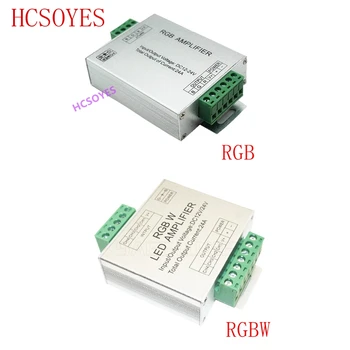 LED RGBW /RGB Stiprintuvas DC12 - 24V 24A 4 Kanalo Galia RGBW/RGB LED Juostelės Galia Kartotuvas Konsolės Valdikliu