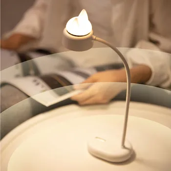 LED įrašą stalo lempa touch pritemdomi cartoon stiliaus įkrovimo stalo lempos akių apsauga vaikams skaityti knygos šviesa