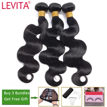 LEVITA kūno wave 3 ryšulius pigūs žmogaus plaukų 3 ryšulių kalbama Peru, brazilijos plaukų pynimas ryšulių ne remy hair extension