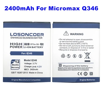 LOSONCOER 2400mAh Už Micromax Q346 Mobilųjį Telefoną, Baterijos