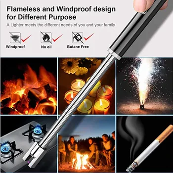 Lanko Briketai Touch Elektros Lengvesni USB Įkrovimo Flameless Plazmos Lengvesni Vėjo Virtuvėje dujinė Viryklė, kepsnių ant grotelių Žvakė, Žiebtuvėlis