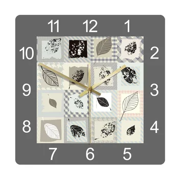 Lapų Tekstūra Modelis Minimalistinės Mados Spausdinti Akrilo Sieninis Laikrodis Modernaus Dizaino Namų Dekoro Ne Pažymint Kvarco Kabinti Laikrodžiai