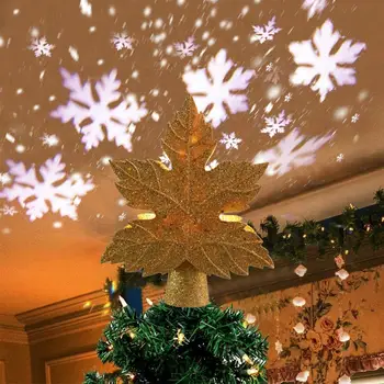 Lapų Tipo eglutę Topper LED Star Viršuje Snaigė Projektorius Kalėdų Eglutė Dekoras Atostogų KALĖDOS Šalis Kabinti Ornamentu
