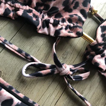 Leopardas Spausdinti Bikini 2019 Biquini Maillot De Bain Femme Moterų Maudymosi Kostiumas Moterims Maudymosi Kostiumėlį, Seksualus Push-Up Maudymosi Kostiumėliai, Bikini Komplektas